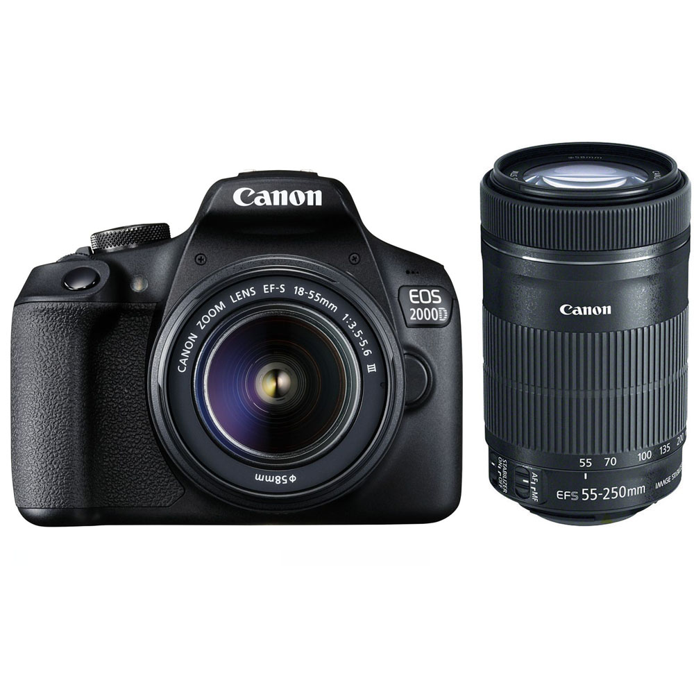 Canon EOS 2000D 18-55 III + 55-250 IS STM Double Lens Kit