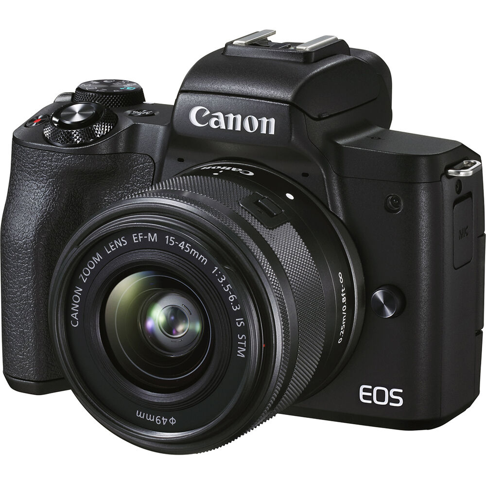 Canon EOS M50 Mark II Mirrorless Digital Camera with 15-45mm Lens (Black) - 2 Year Warranty - Next Day Delivery