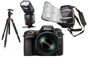 Nikon D7500 18-105 + Camera Bag + Flash + Tripod Kit